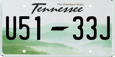 TN license plate U5133J