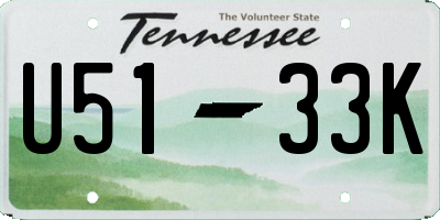 TN license plate U5133K