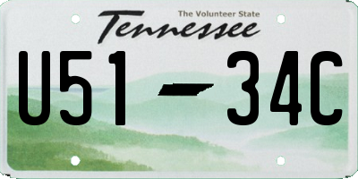 TN license plate U5134C