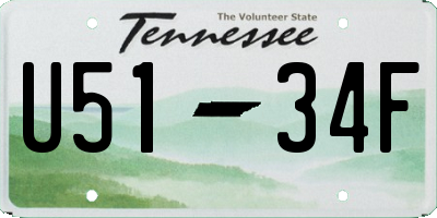 TN license plate U5134F