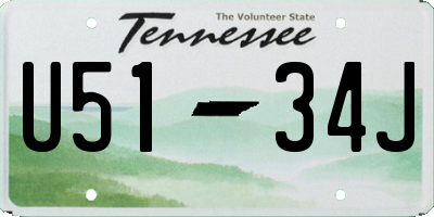 TN license plate U5134J