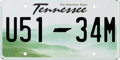 TN license plate U5134M
