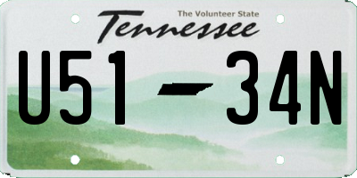 TN license plate U5134N