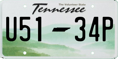 TN license plate U5134P