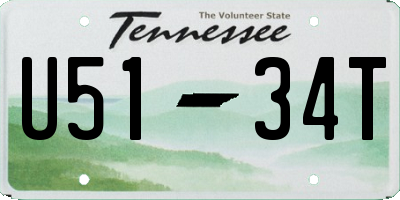 TN license plate U5134T