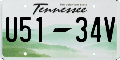 TN license plate U5134V