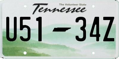 TN license plate U5134Z