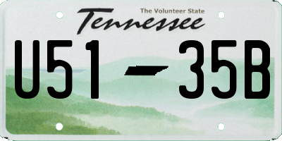 TN license plate U5135B
