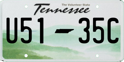 TN license plate U5135C