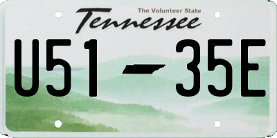 TN license plate U5135E