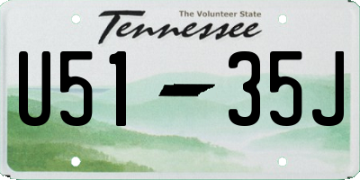 TN license plate U5135J