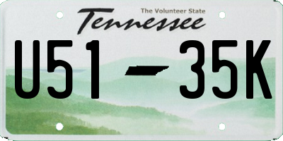TN license plate U5135K