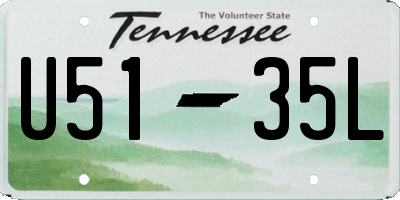 TN license plate U5135L