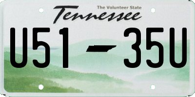 TN license plate U5135U