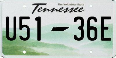 TN license plate U5136E
