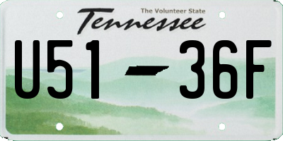 TN license plate U5136F