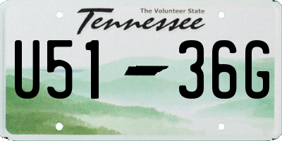 TN license plate U5136G