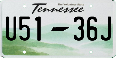 TN license plate U5136J