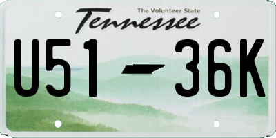 TN license plate U5136K