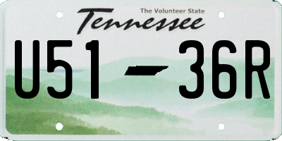 TN license plate U5136R