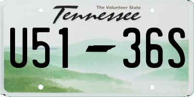 TN license plate U5136S