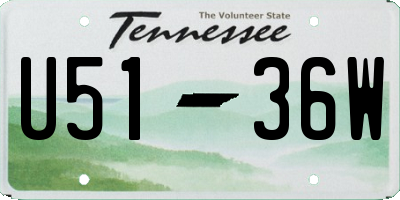 TN license plate U5136W