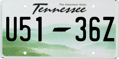 TN license plate U5136Z
