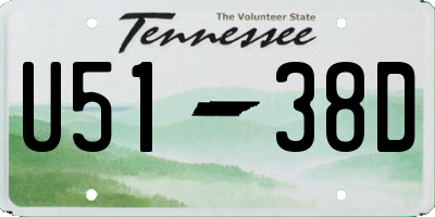 TN license plate U5138D