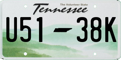 TN license plate U5138K