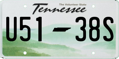 TN license plate U5138S