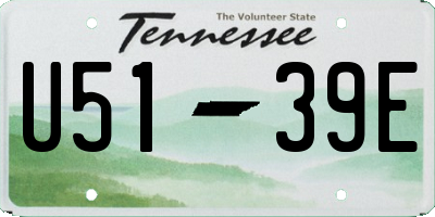 TN license plate U5139E
