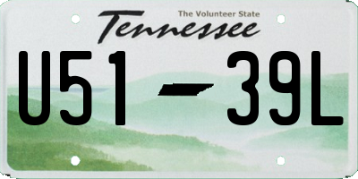 TN license plate U5139L