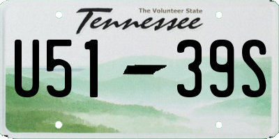 TN license plate U5139S