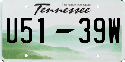 TN license plate U5139W
