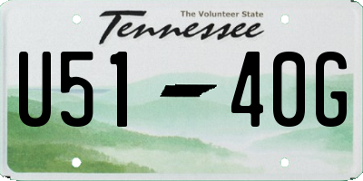 TN license plate U5140G