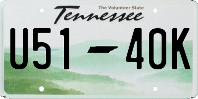 TN license plate U5140K