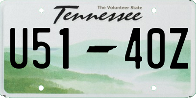 TN license plate U5140Z
