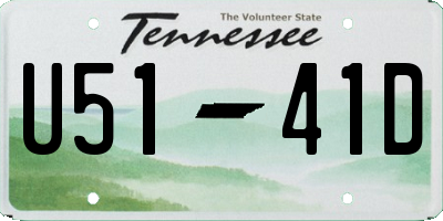 TN license plate U5141D