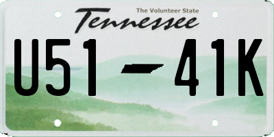 TN license plate U5141K