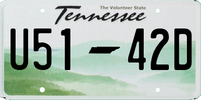 TN license plate U5142D