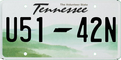 TN license plate U5142N