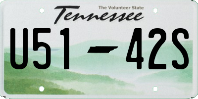 TN license plate U5142S