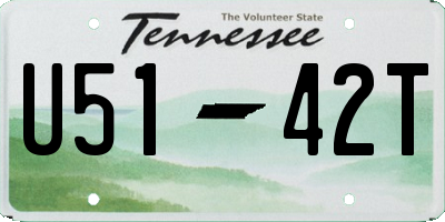 TN license plate U5142T
