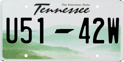 TN license plate U5142W