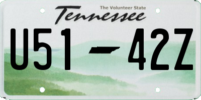 TN license plate U5142Z