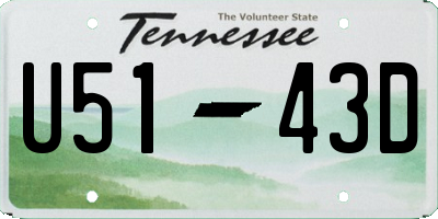 TN license plate U5143D