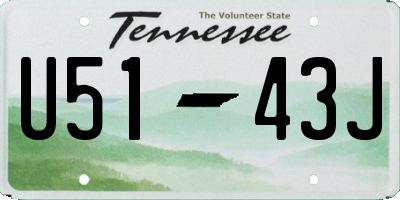 TN license plate U5143J