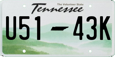 TN license plate U5143K