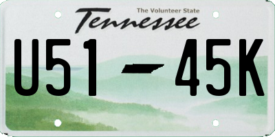 TN license plate U5145K
