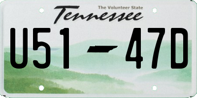 TN license plate U5147D